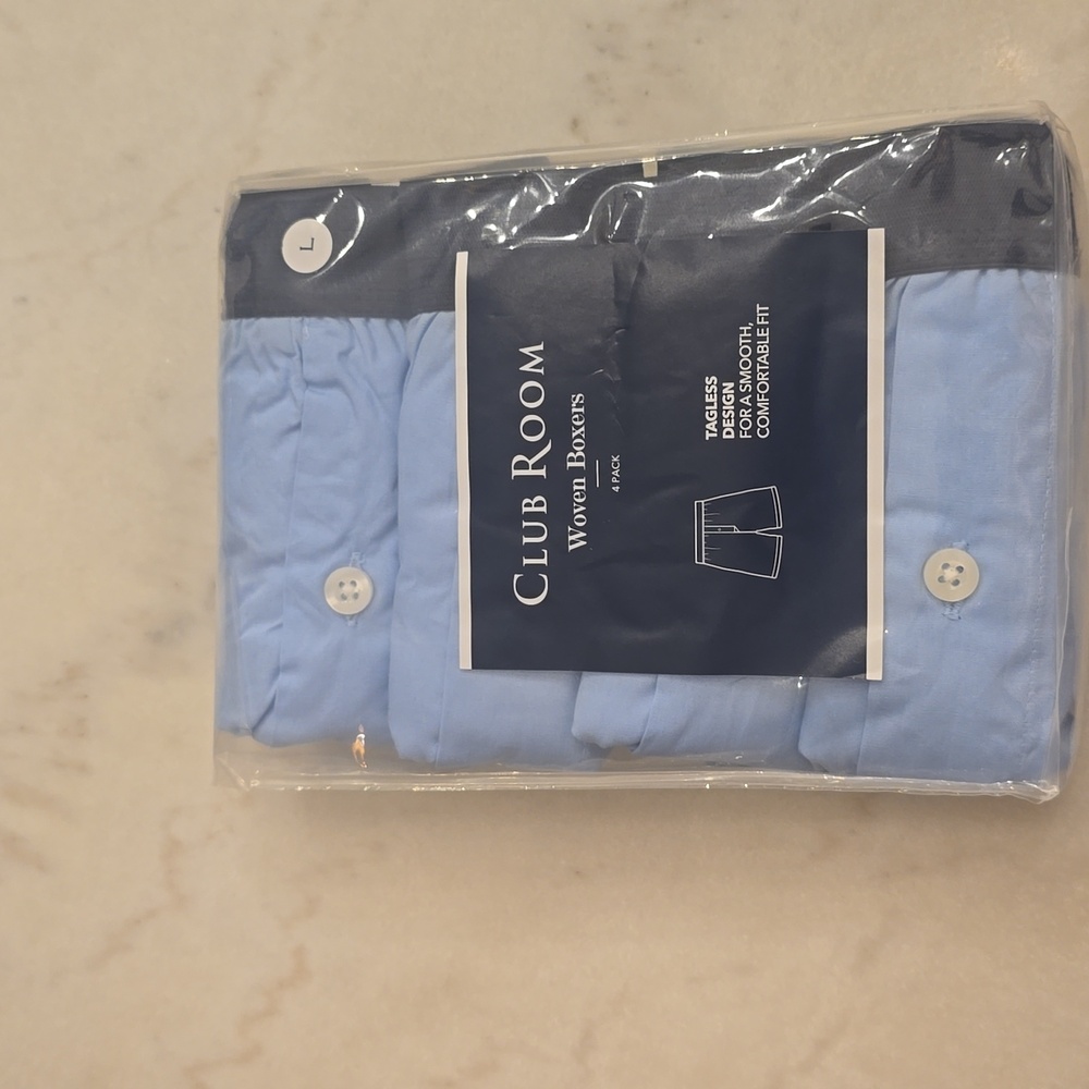 NWT Men's Club Room 4 Pack Woven Boxers in Large